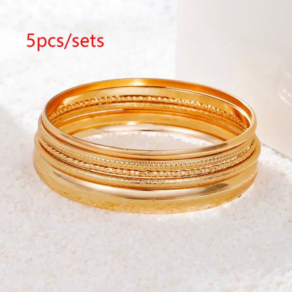 Golden Miami Stacked Bangle Set
