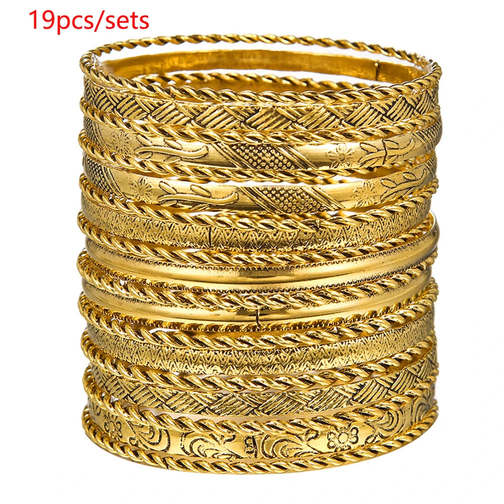 Golden Miami Stacked Bangle Set