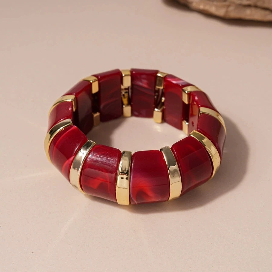 Vintage Scarlet Resin Statement Bangle