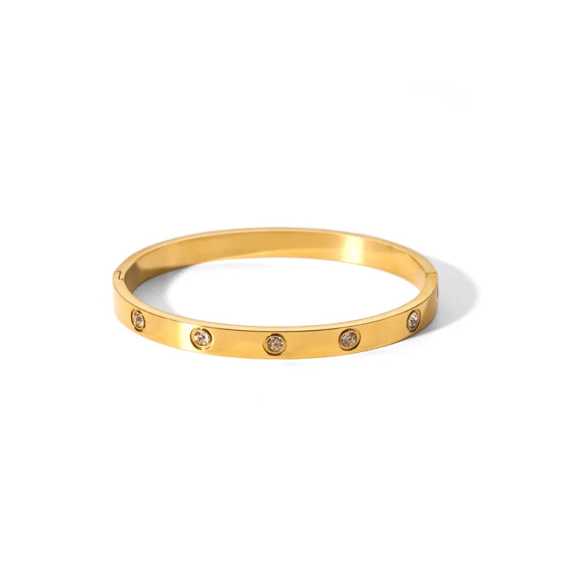 Tarnish-Free Luxe CZ Stainless Steel Bangle