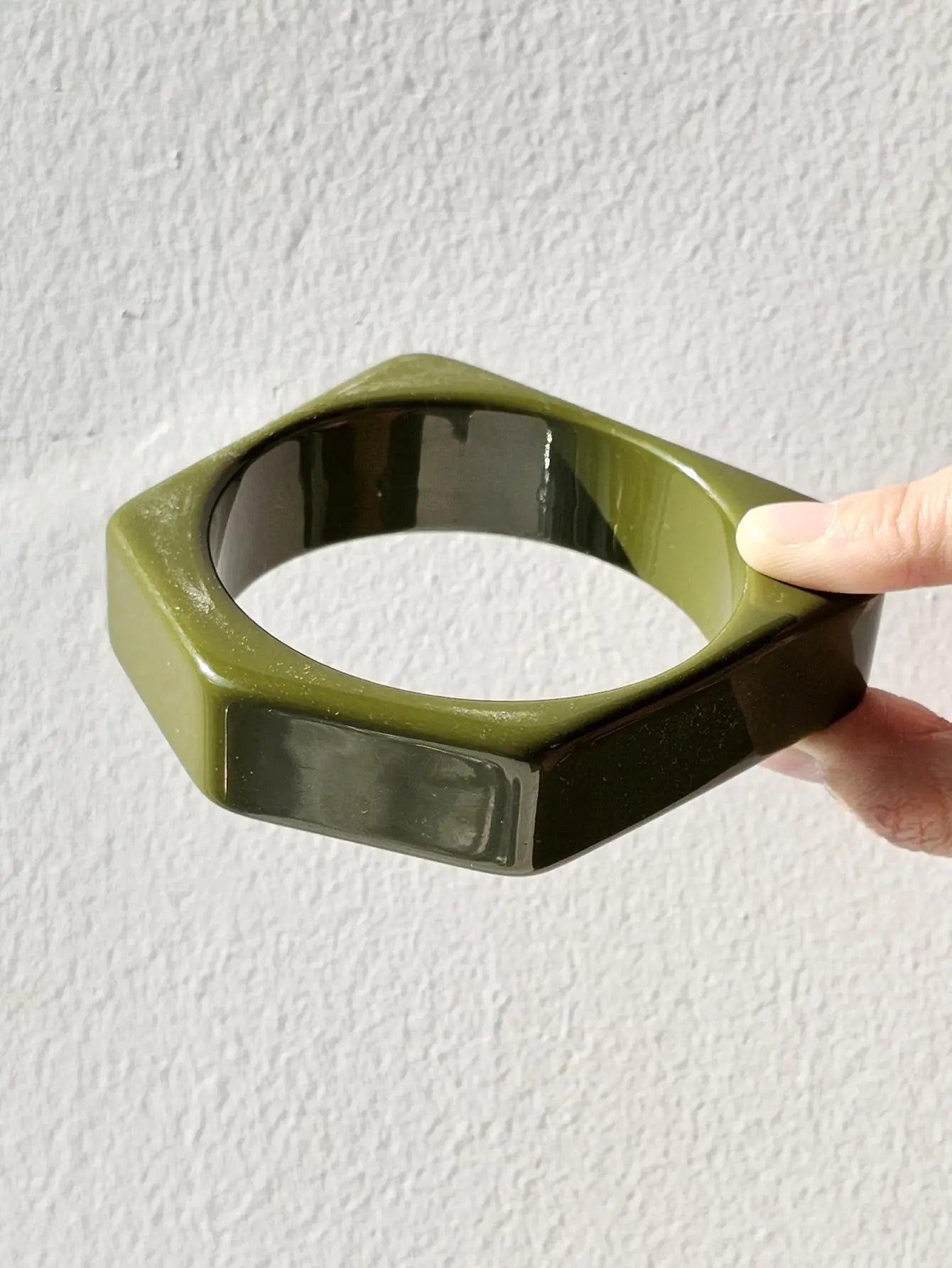 Blue Twisted Irregular Resin Bangle