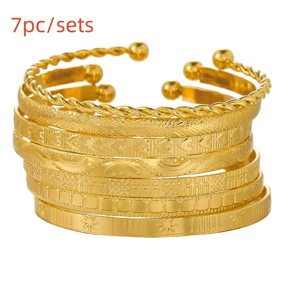 Golden Miami Stacked Bangle Set