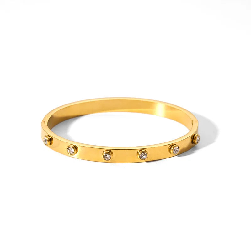 Tarnish-Free Luxe CZ Stainless Steel Bangle