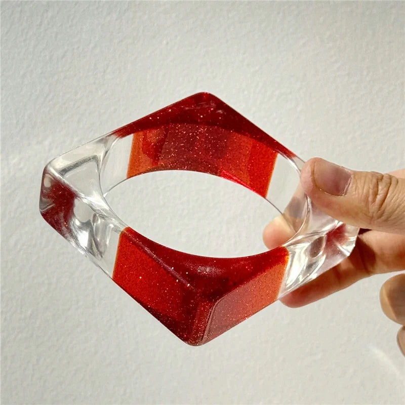 Crimson Sculpt Resin Cuff