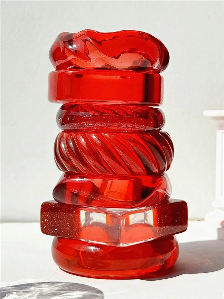 Crimson Sculpt Resin Cuff