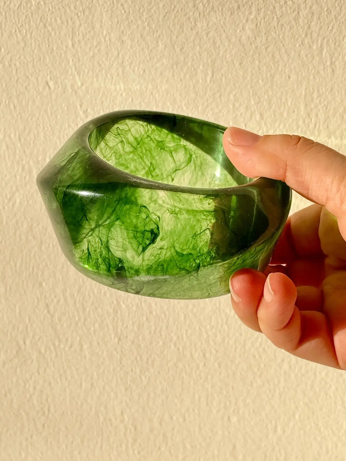 Emerald Sculpt Resin Cuff