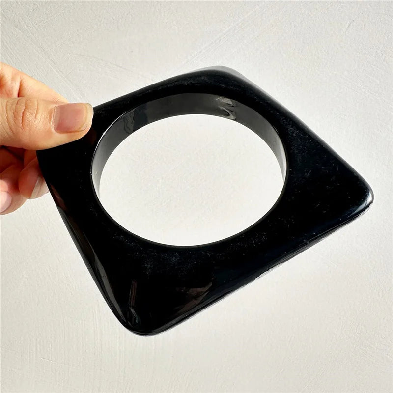 Emerald Mist Irregular Resin Bangle