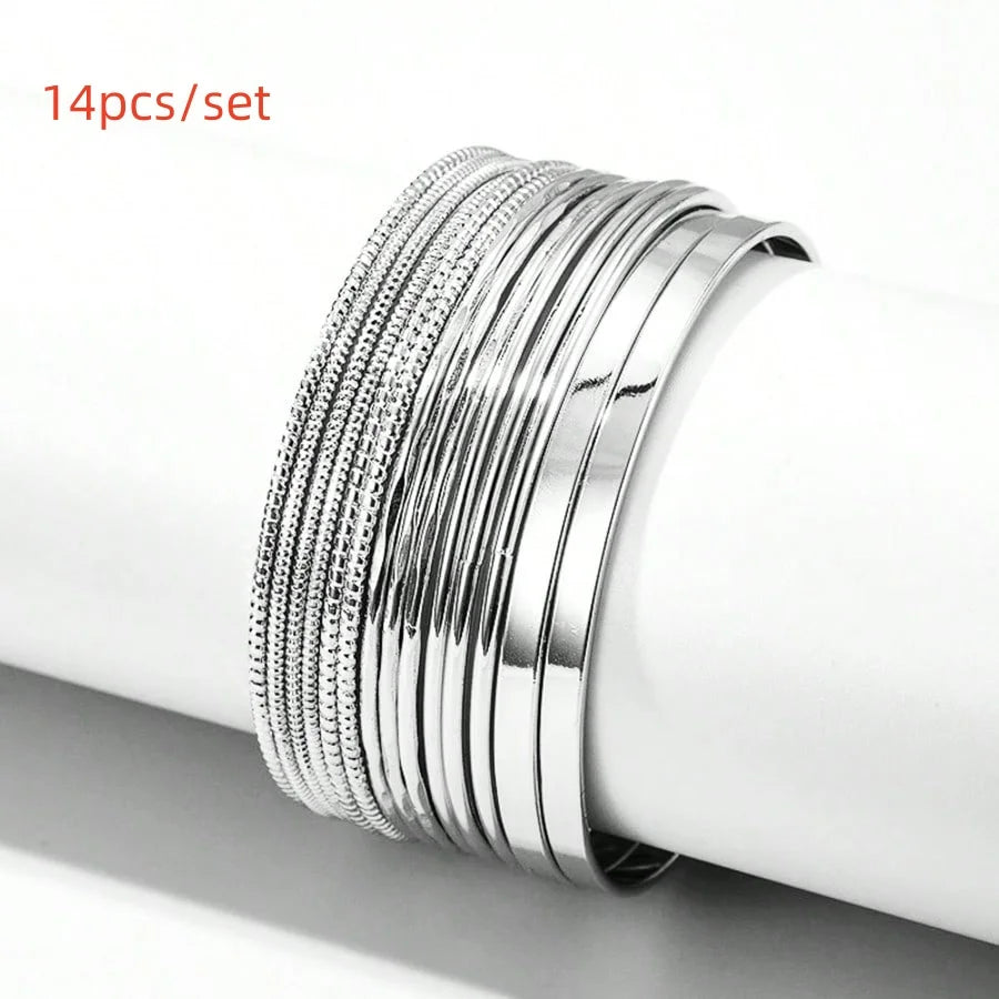 Golden Miami Stacked Bangle Set