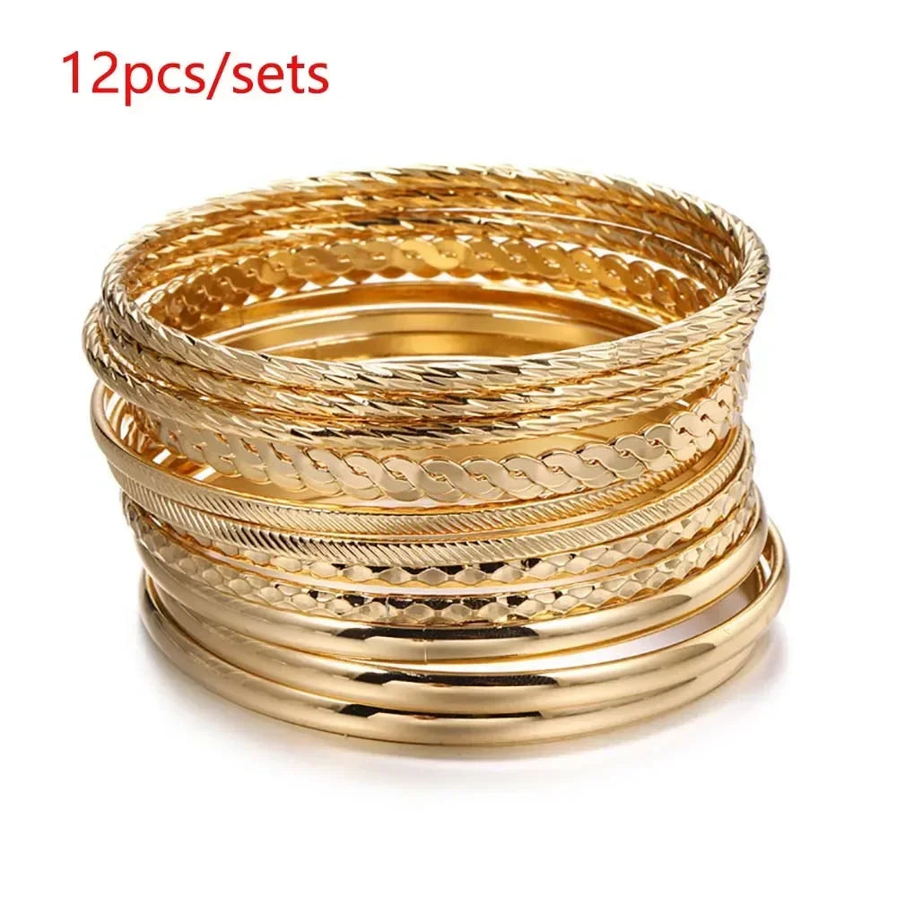 Golden Miami Stacked Bangle Set