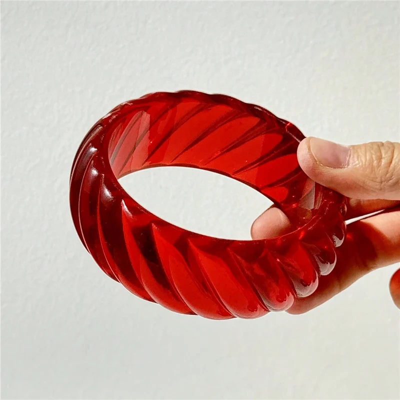 Crimson Sculpt Resin Cuff