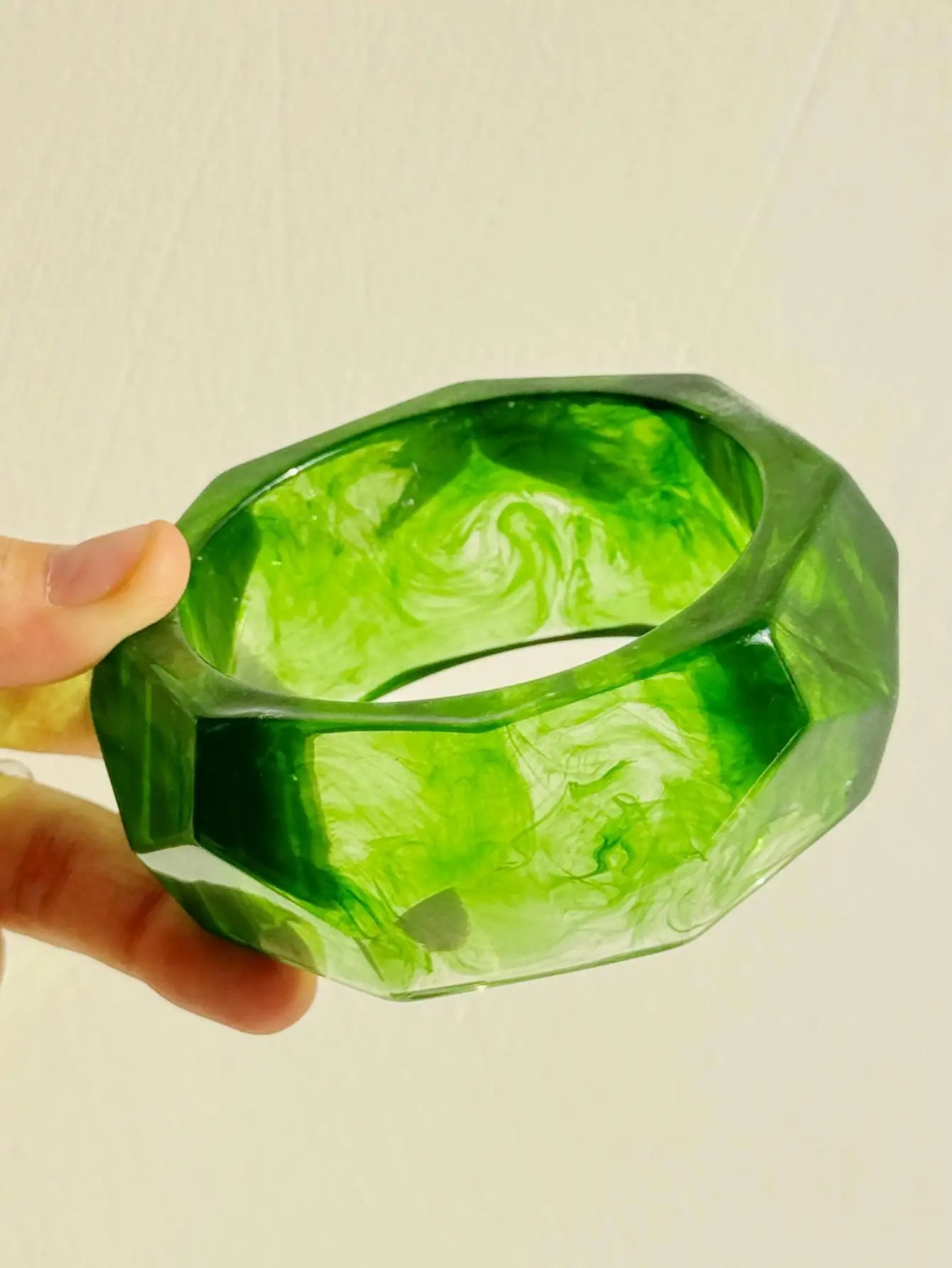 Blue Twisted Irregular Resin Bangle