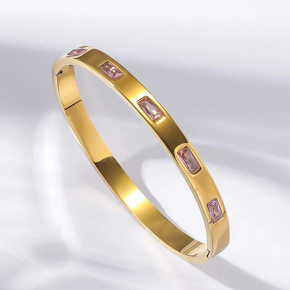 The Blush Charm Stacked Bangle Set