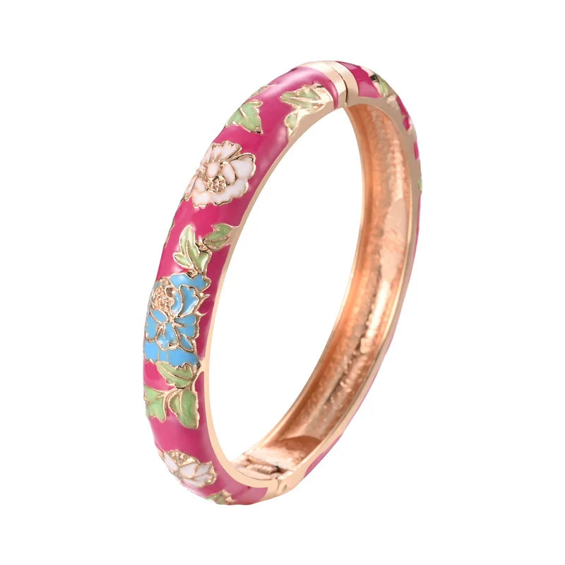 Enchanted Blossom Enamel Bangles