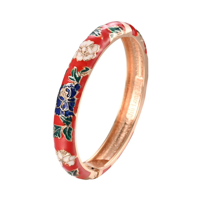 Enchanted Blossom Enamel Bangles