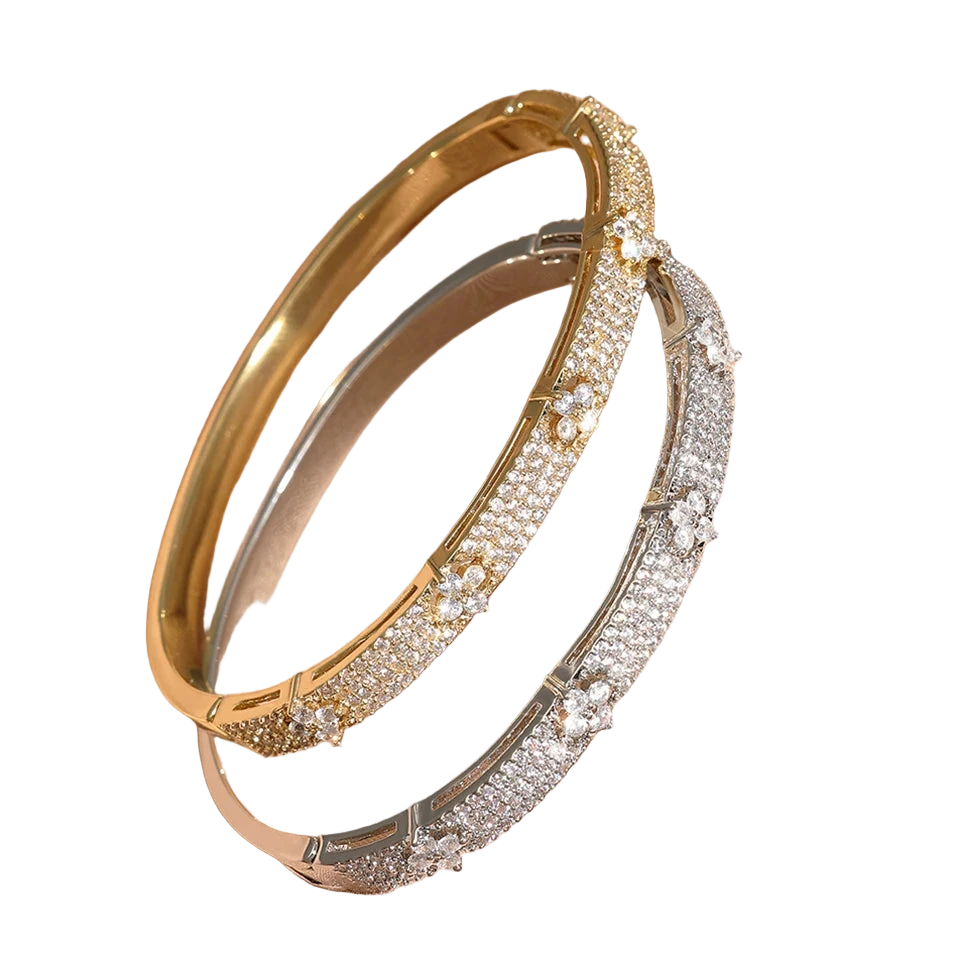 4-Leaf Zircon Luxe Bracelet — Single or Bracelet + Ring Set