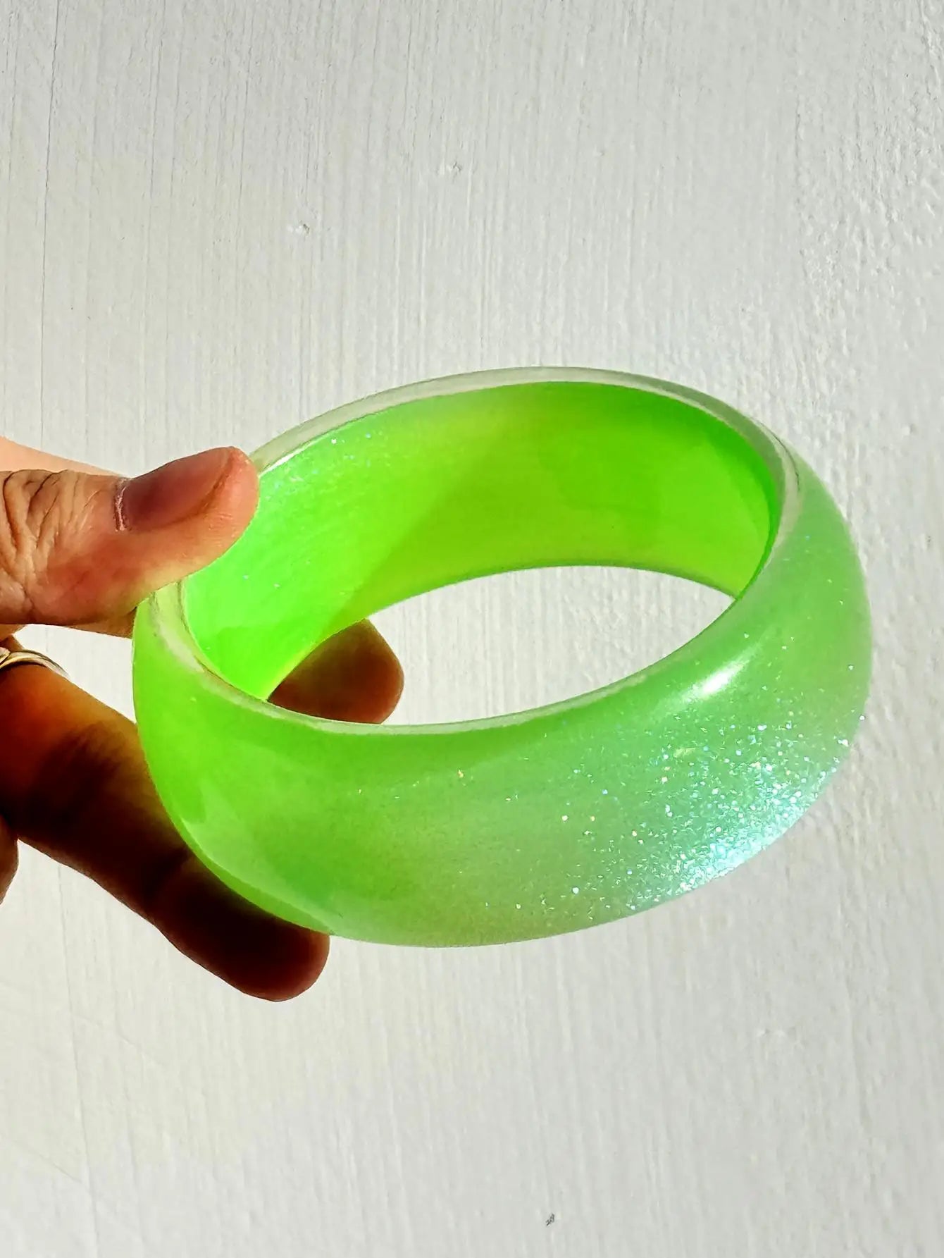 Blue Twisted Irregular Resin Bangle