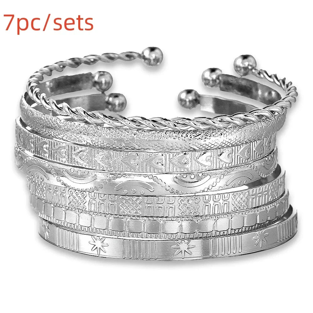 Golden Miami Stacked Bangle Set