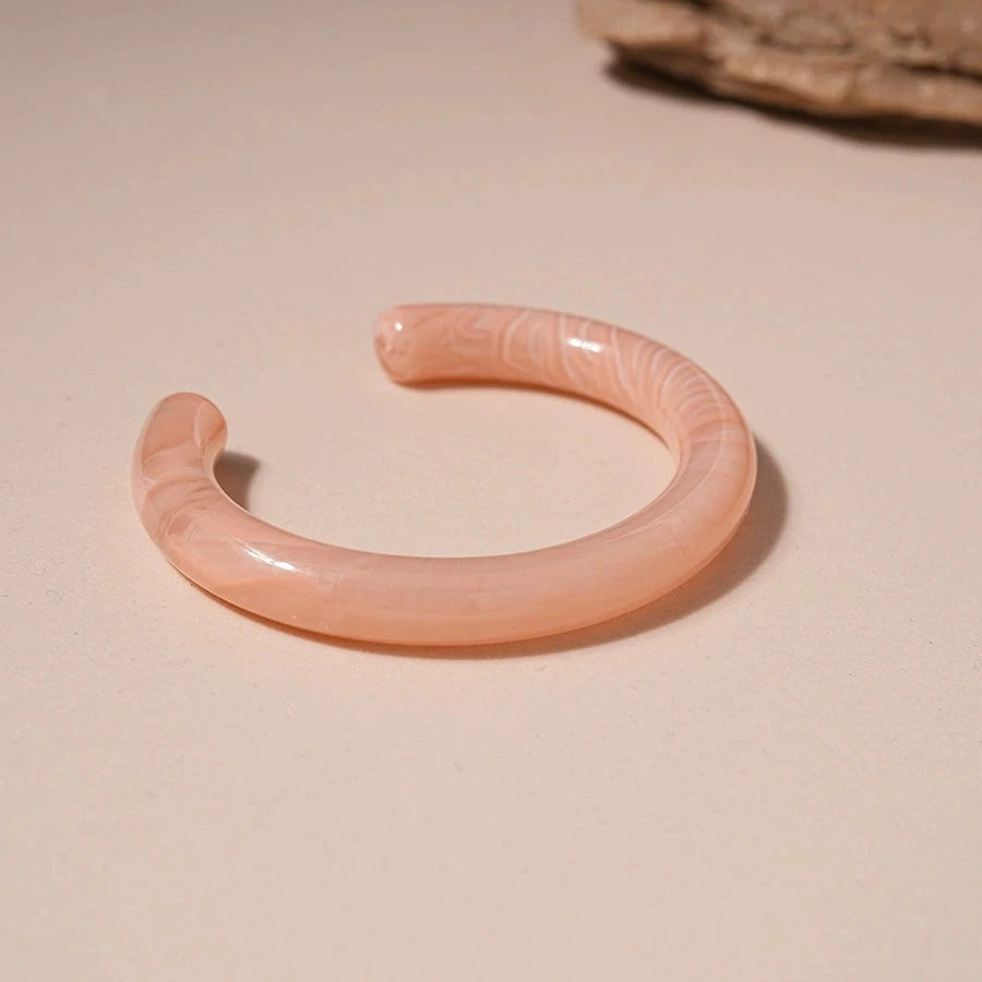 Blush Era Resin Statement Bangle
