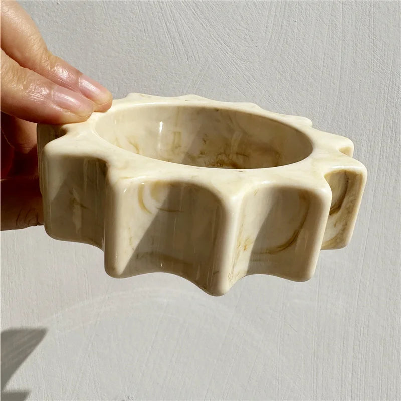 Beige Pearl Shell Tie-Dye Resin Bangle