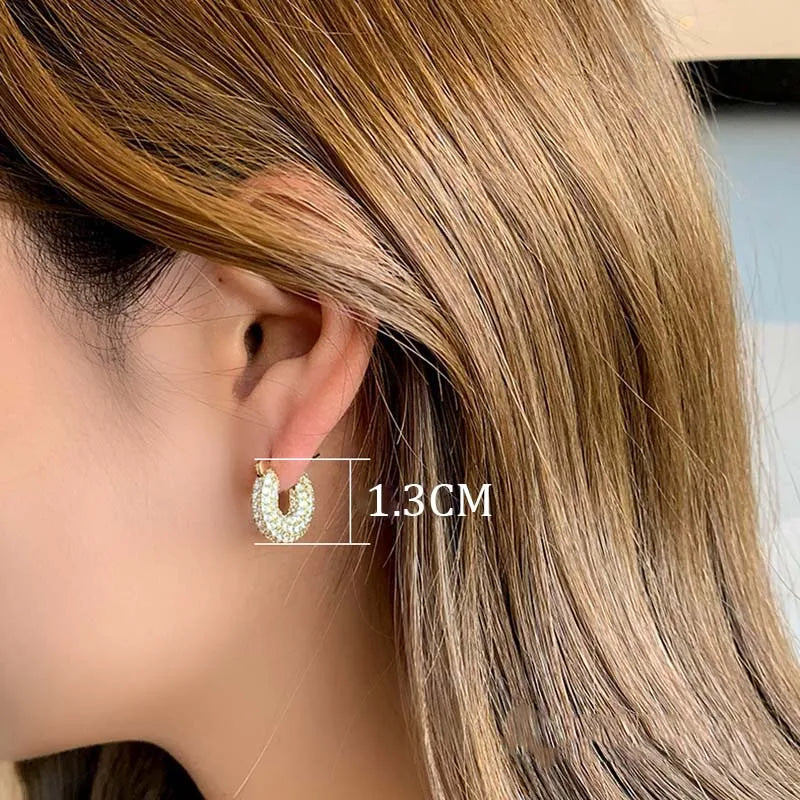 Chunky Zircon Luxe Huggie Hoops