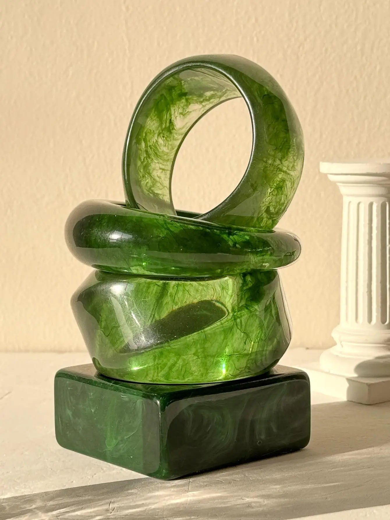 Emerald Sculpt Resin Cuff