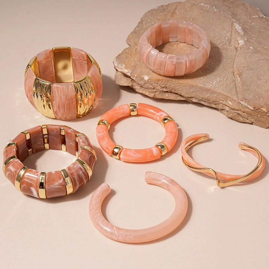 Blush Era Resin Statement Bangle
