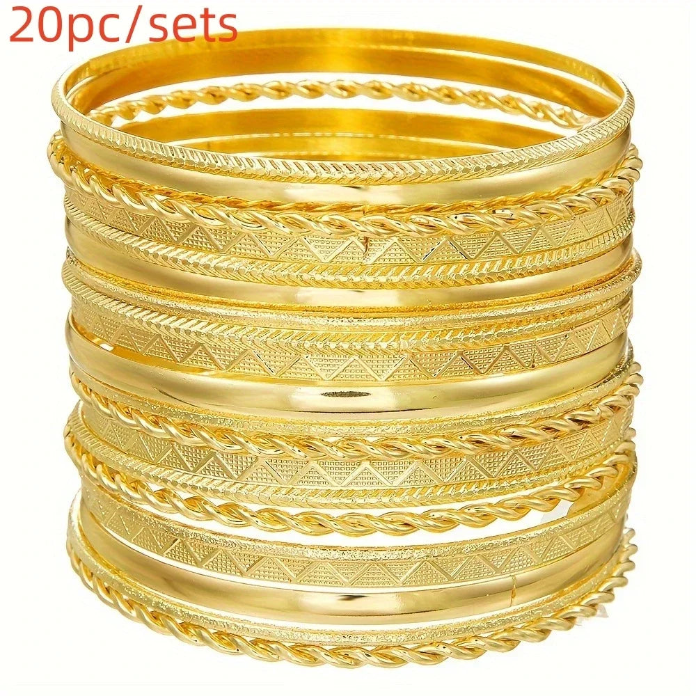 Golden Miami Stacked Bangle Set