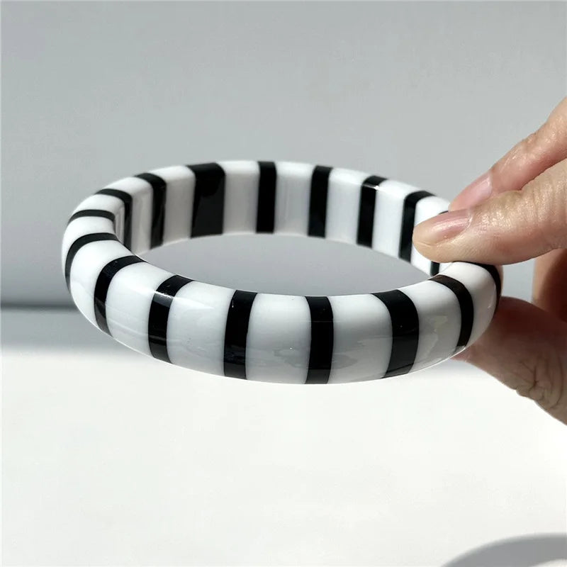 Y2K Polka Dot + Star Resin Cuff Bracelet