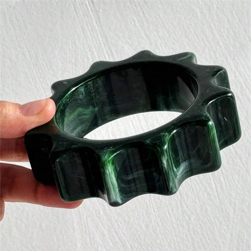 Emerald Sculpt Resin Cuff