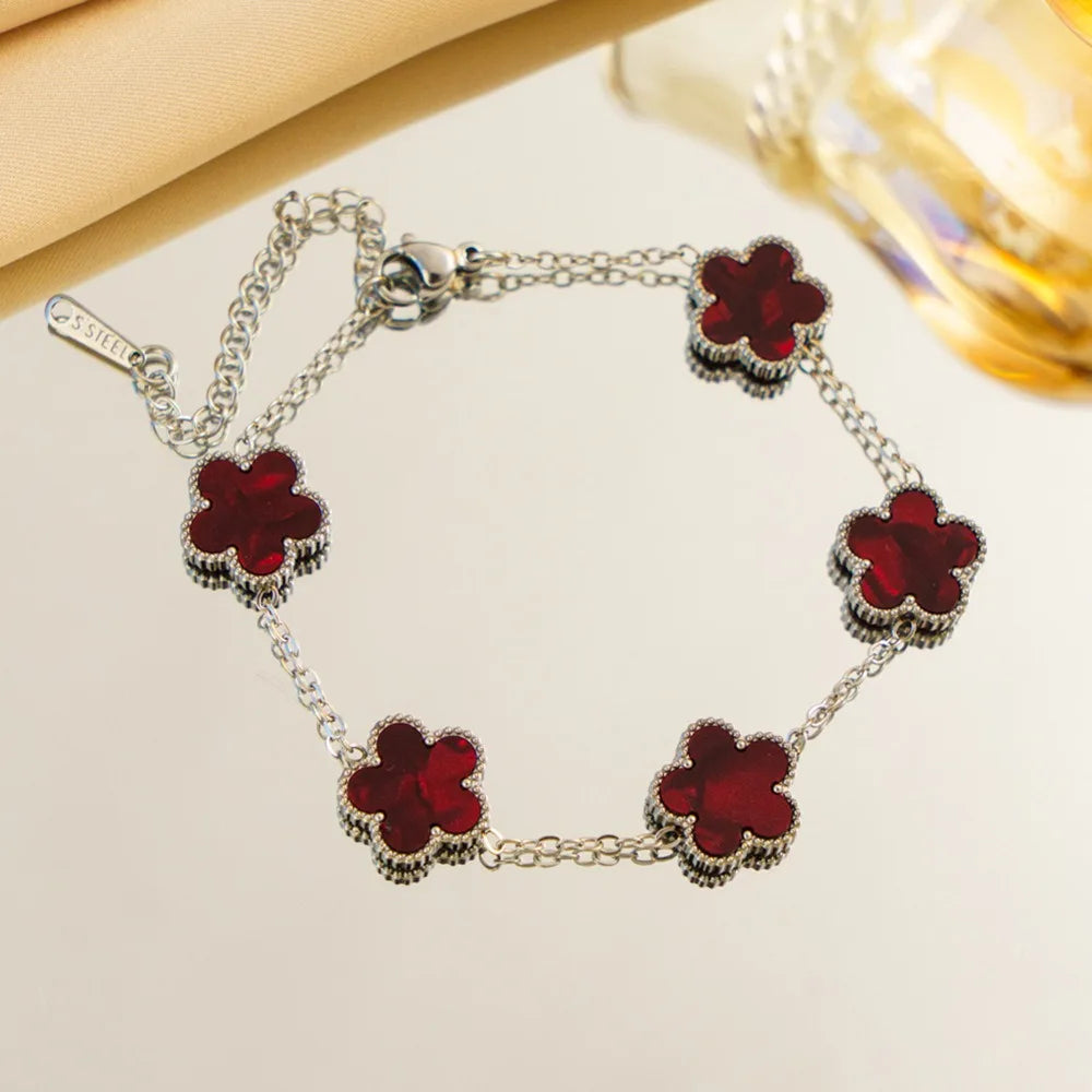 Lucky Clover Bloom Bracelet – Silver