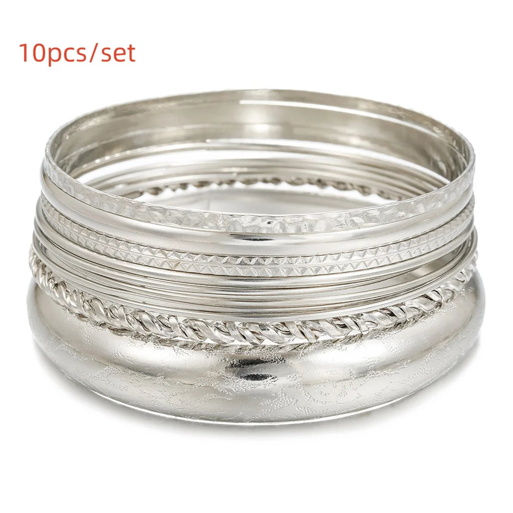 Golden Miami Stacked Bangle Set