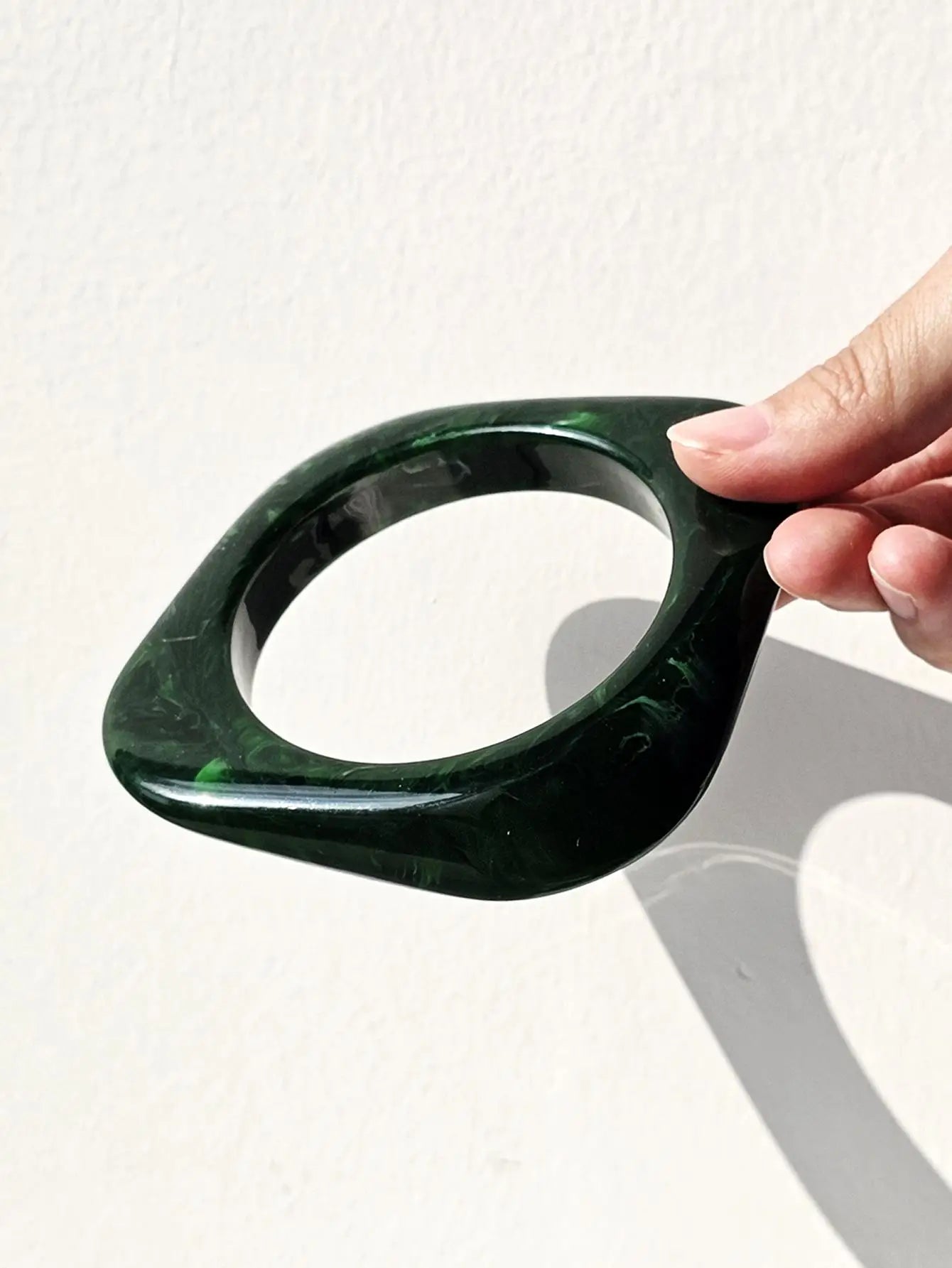 Blue Twisted Irregular Resin Bangle