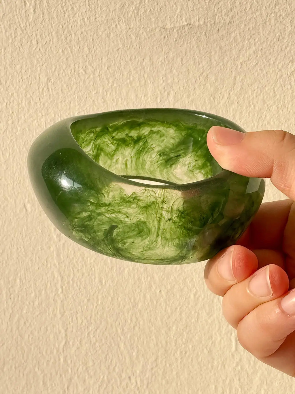 Emerald Sculpt Resin Cuff