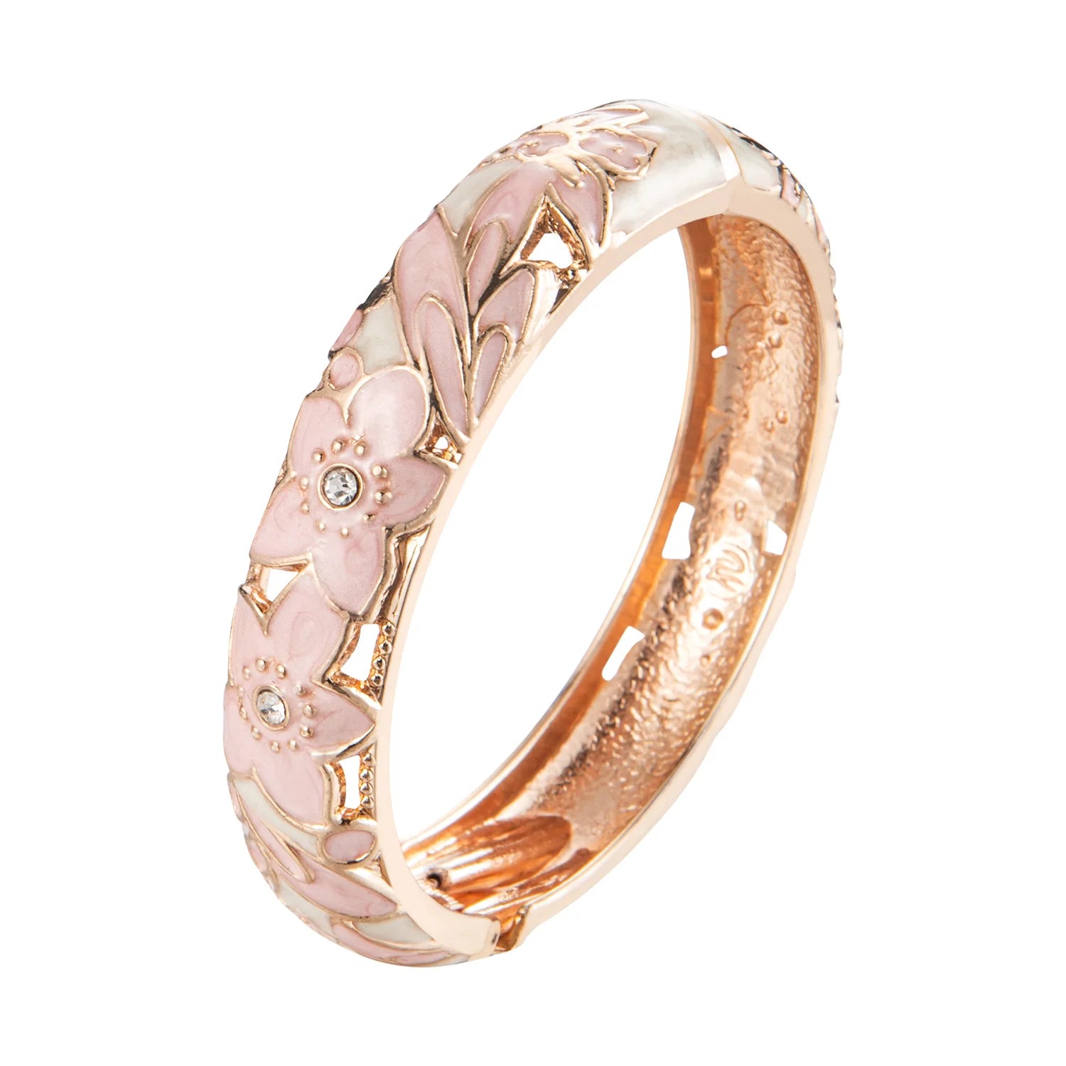 Blush Petals Cloisonné Bangle Duo