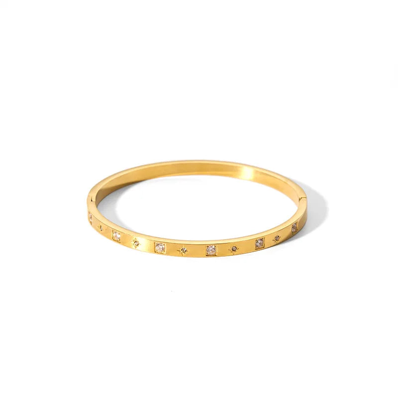 Tarnish-Free Luxe CZ Stainless Steel Bangle