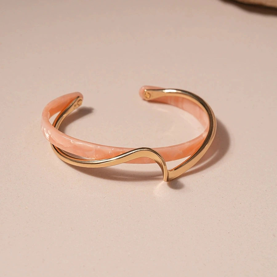 Blush Era Resin Statement Bangle