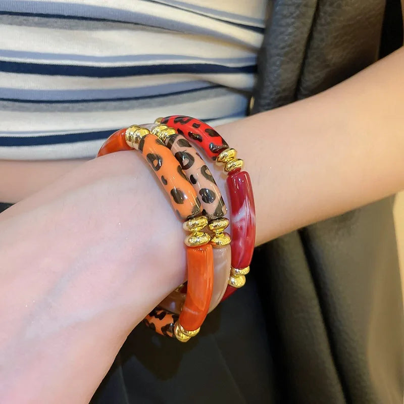 Safari Stack Elastic Bangle Set (3PCS)