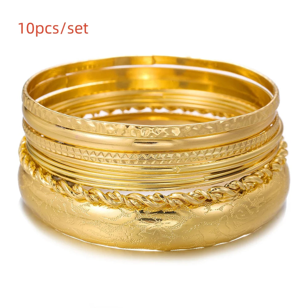 Golden Miami Stacked Bangle Set