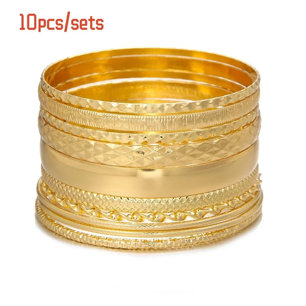 Golden Miami Stacked Bangle Set