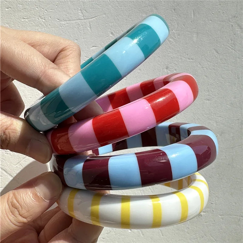 Candy Stripe Resin Bangle