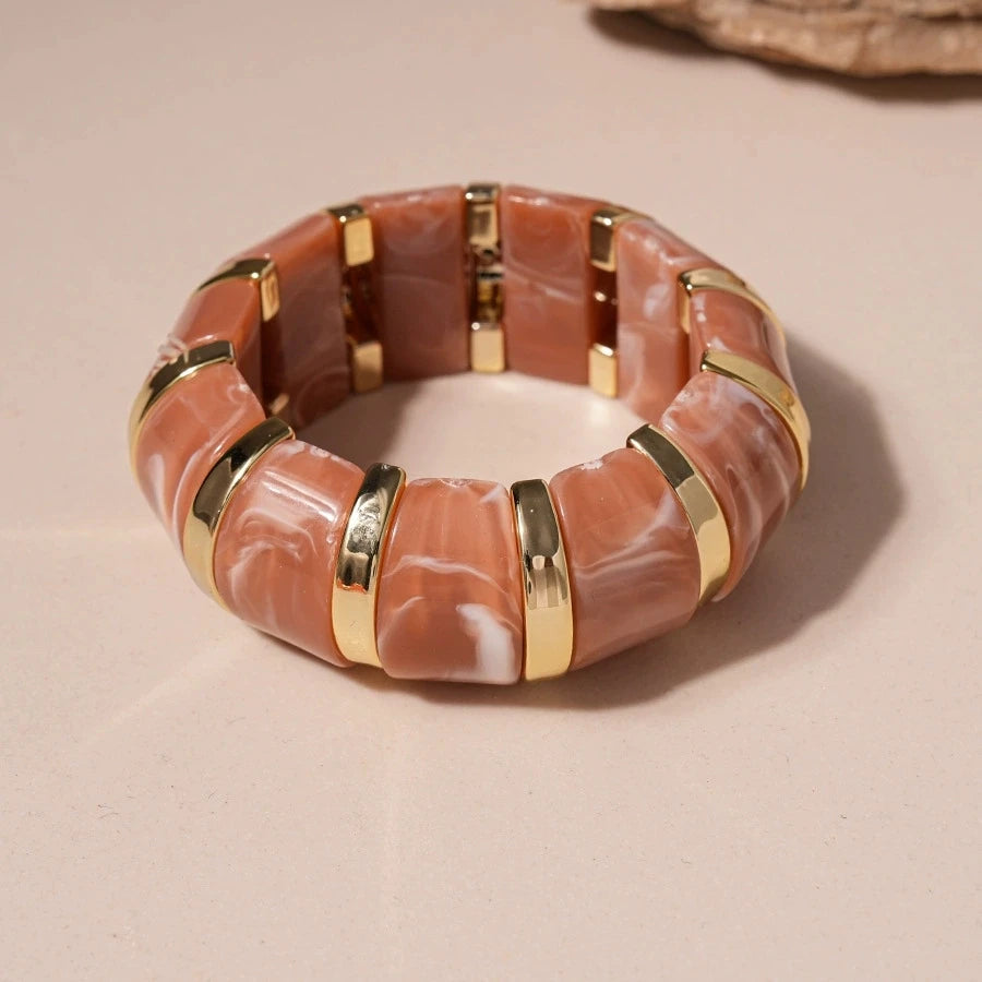 Blush Era Resin Statement Bangle