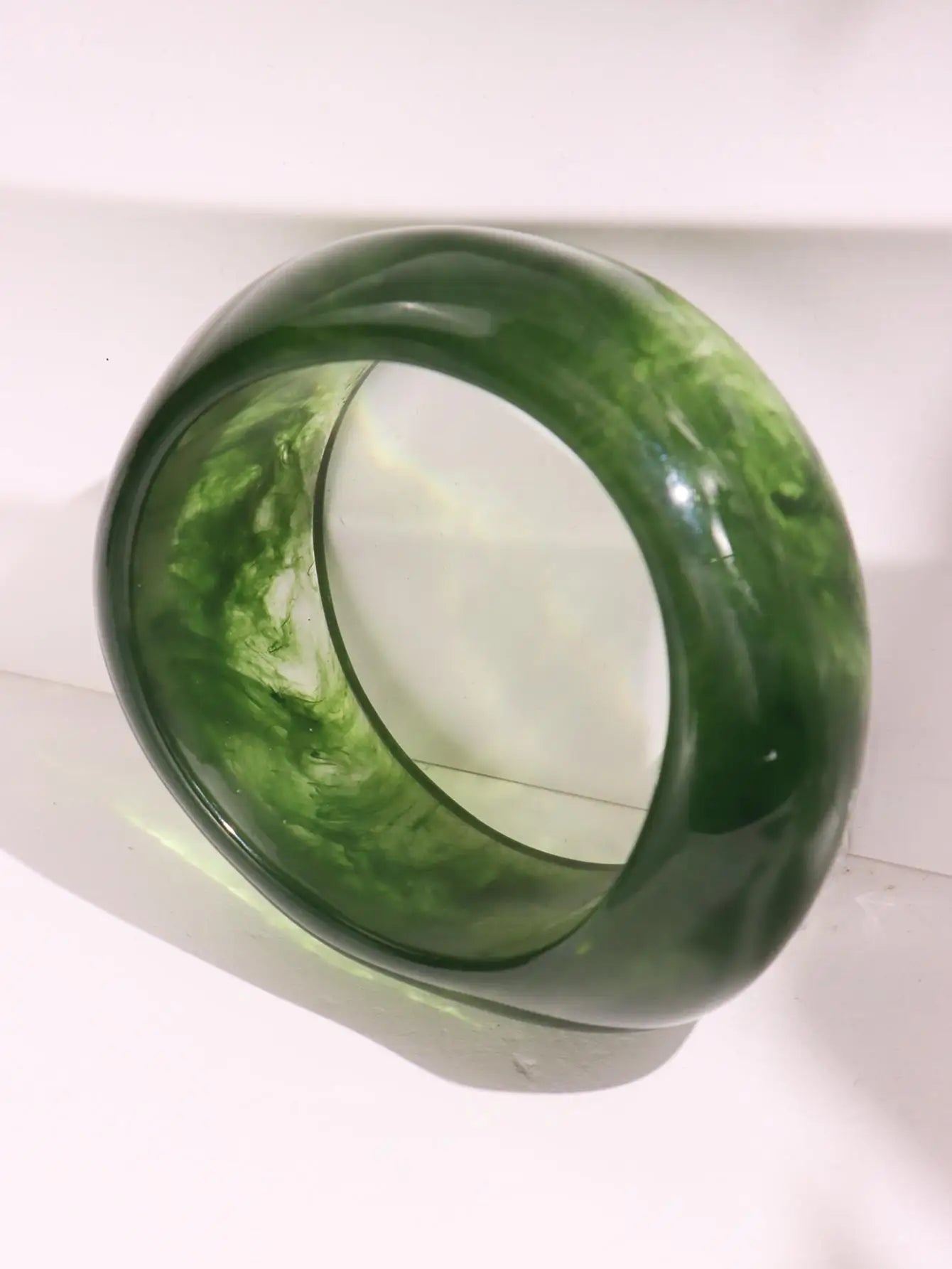 Blue Twisted Irregular Resin Bangle