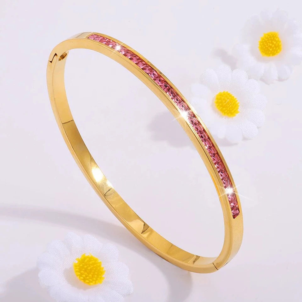 The Blush Charm Stacked Bangle Set