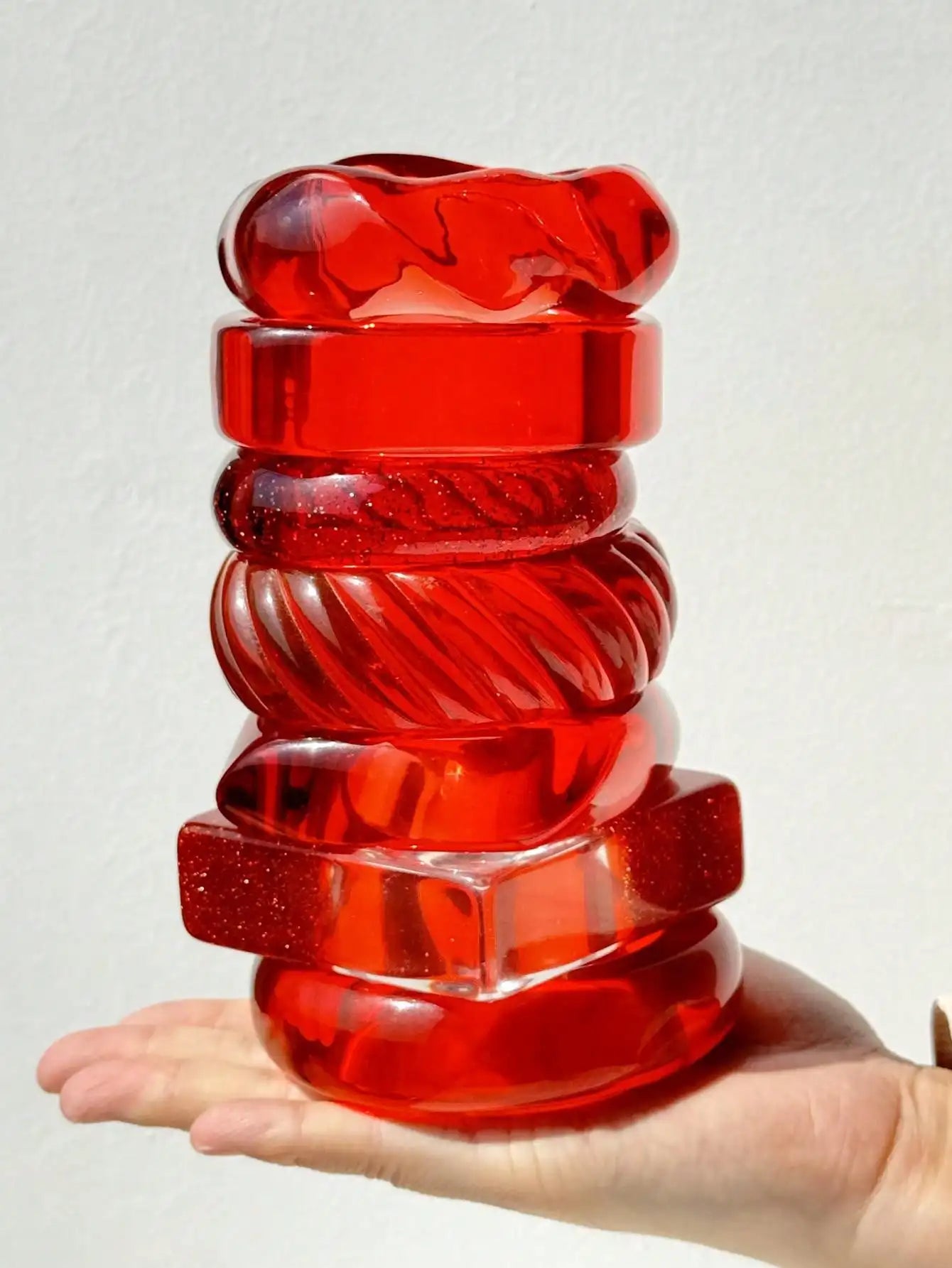 Crimson Sculpt Resin Cuff