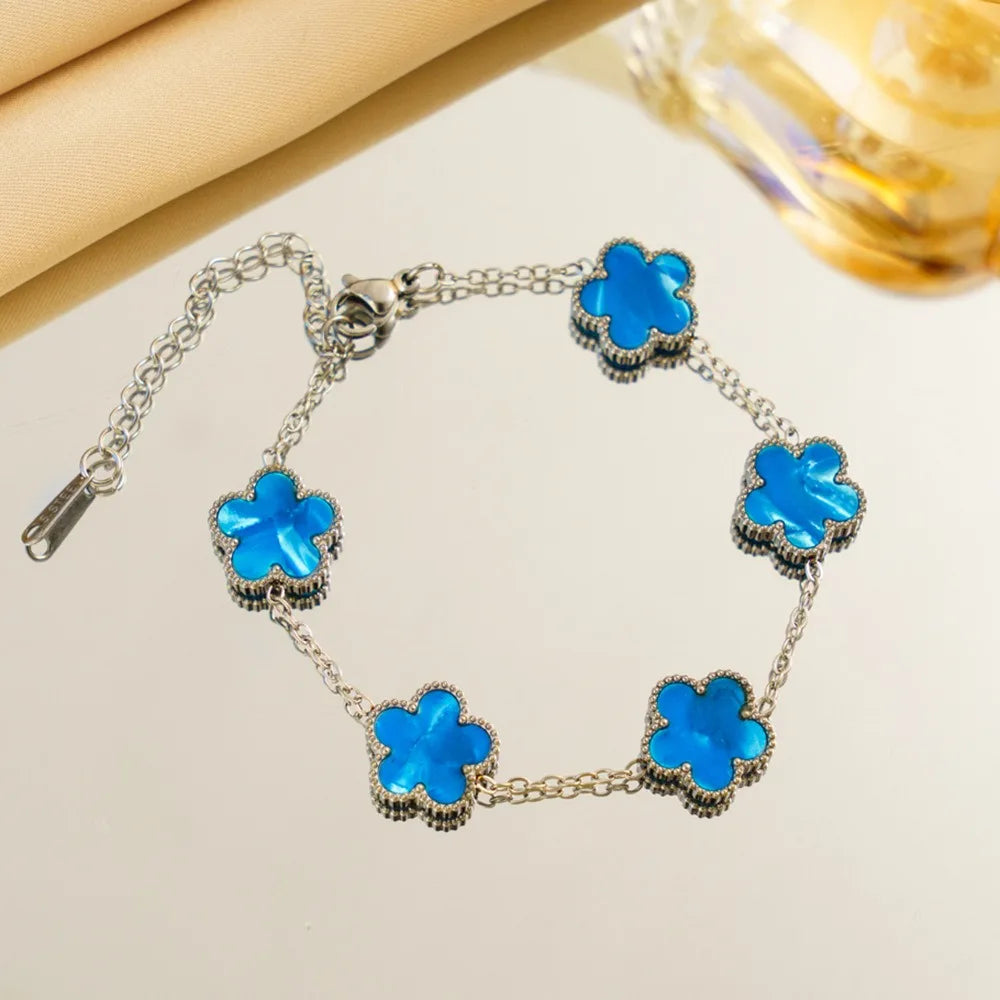 Lucky Clover Bloom Bracelet – Silver