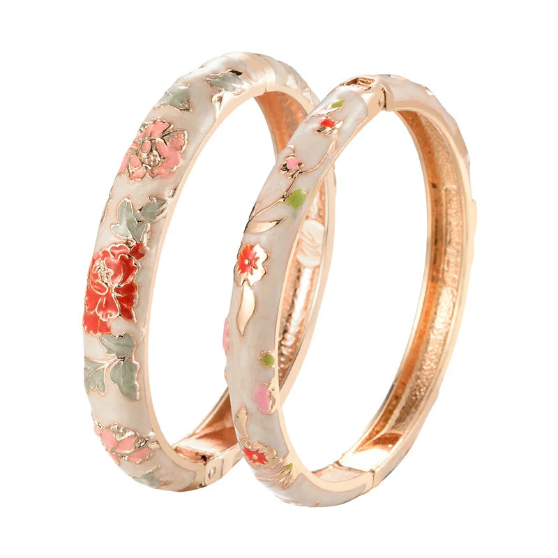Enchanted Blossom Enamel Bangles