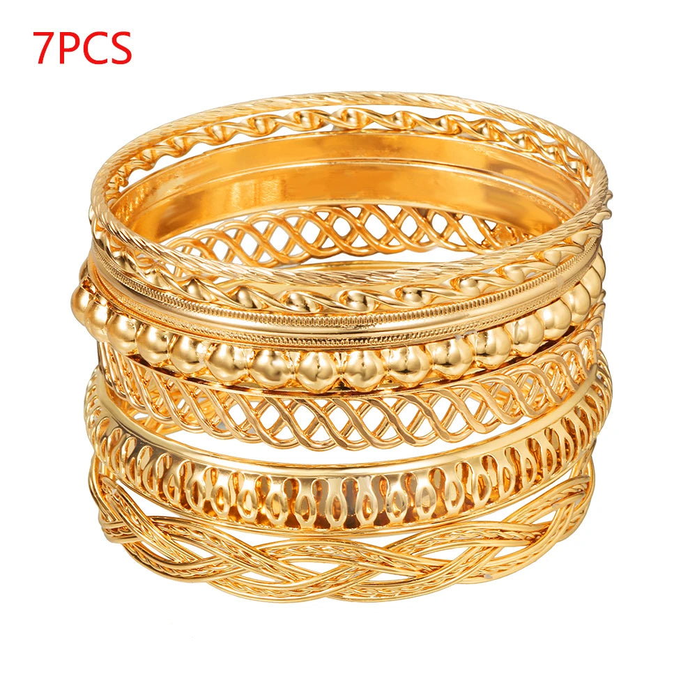Golden Miami Stacked Bangle Set