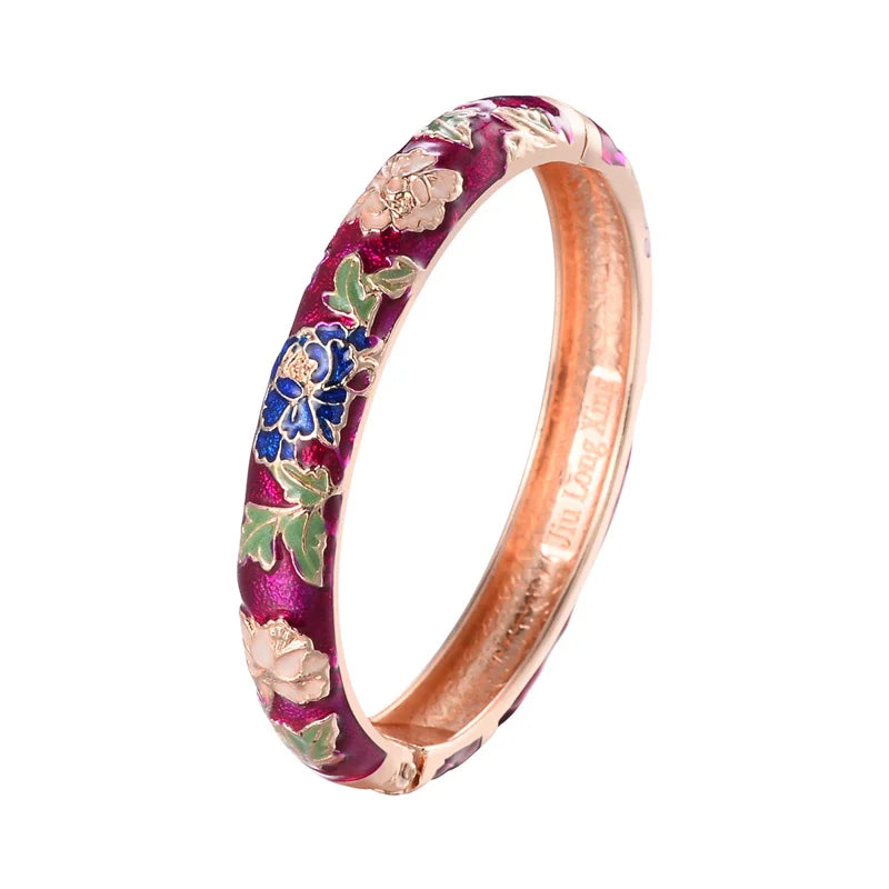 Enchanted Blossom Enamel Bangles