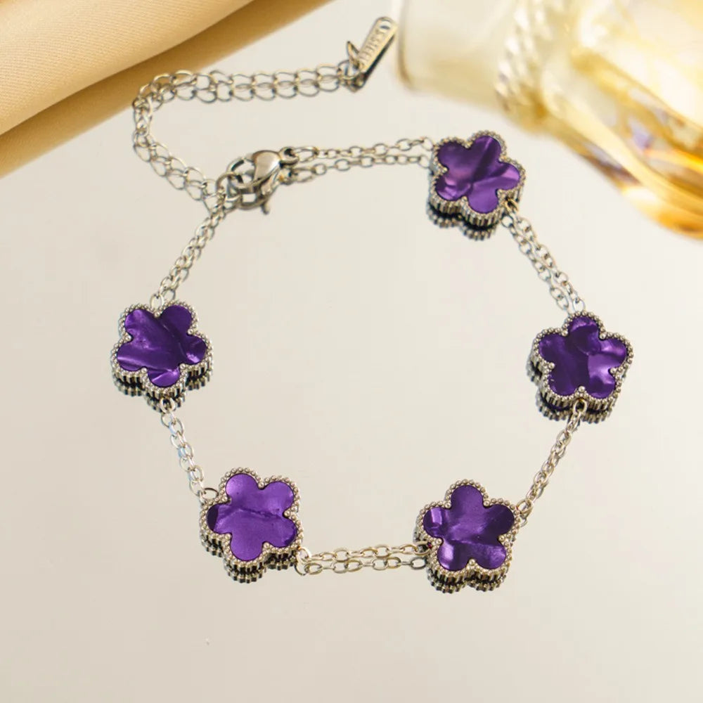 Lucky Clover Bloom Bracelet – Silver