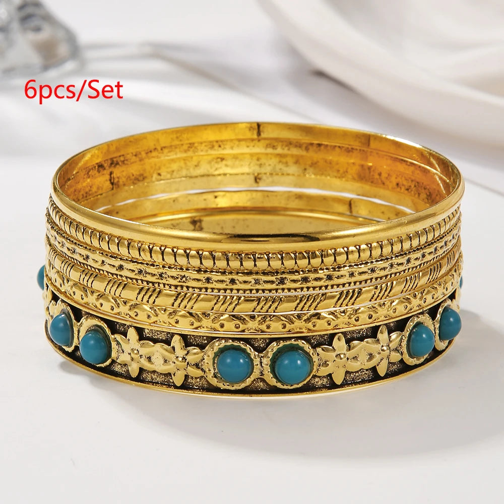 Golden Miami Stacked Bangle Set